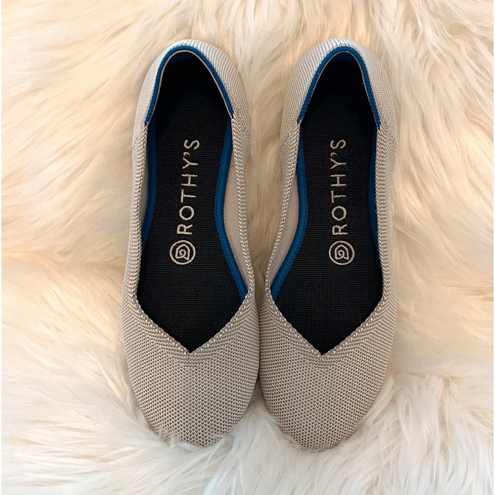 Rothy’s | The Flat Round Toe Flats | Flax Birdseed (Gray) | Size 6.5